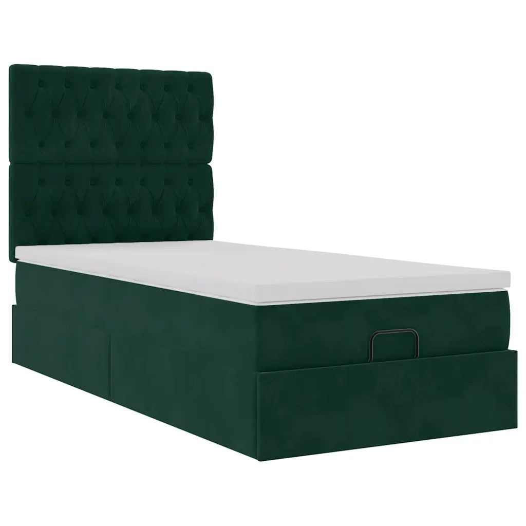 Struttura Letto Pouf con Materassi 80x200 cm Velluto