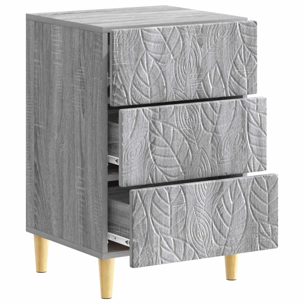 Comodino Sonoma grigio 43 x 39,5 x 66,5 cm Legno ingegnerizzato 895021