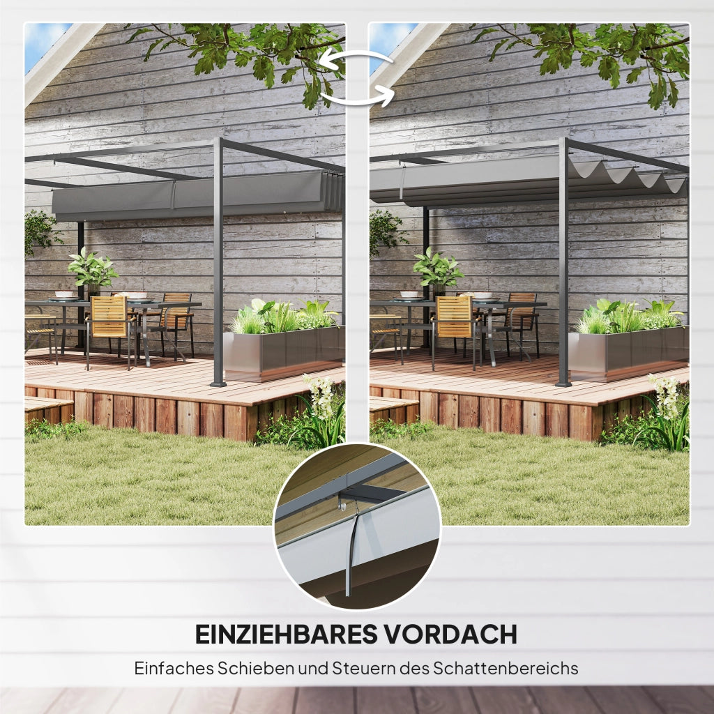 Pergola da Giardino ¨C zephmum ¨C Metalloplastica Antracite 300x300x250 cm