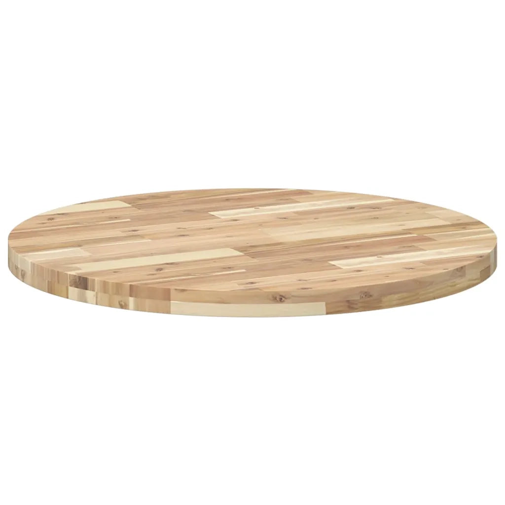 Piano Tavolo Rotondo Ã˜80x4 cm in Legno Massello di Acacia
