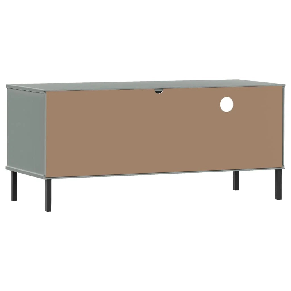 Mobile TV multimediale scaffale TV credenza mobile TV sala da pranzo soggiorno camera da letto con gambe in metallo legno di pino massiccio grigio 02_0026866