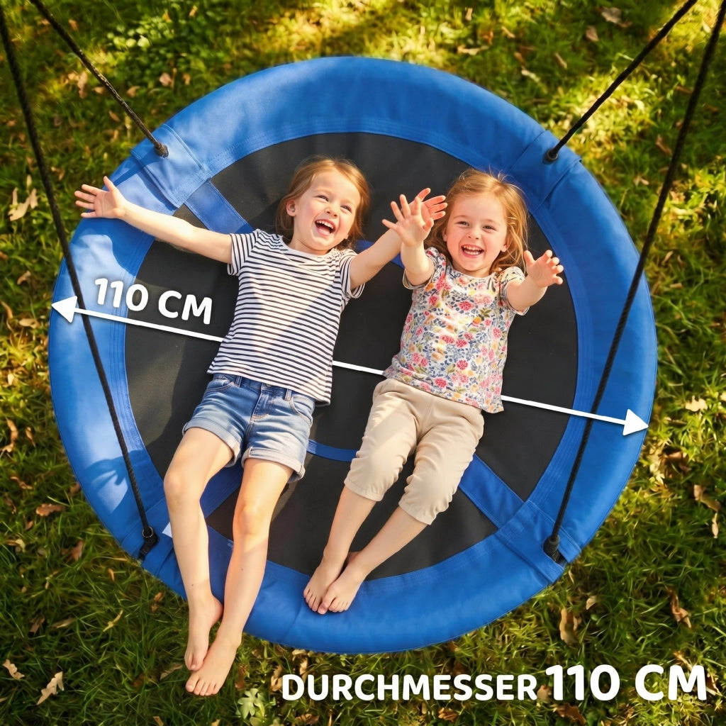 Amaca a nido per giardino ¨C zephmum ¨C Blu, resistente alle intemperie, regolabile, 110 cm