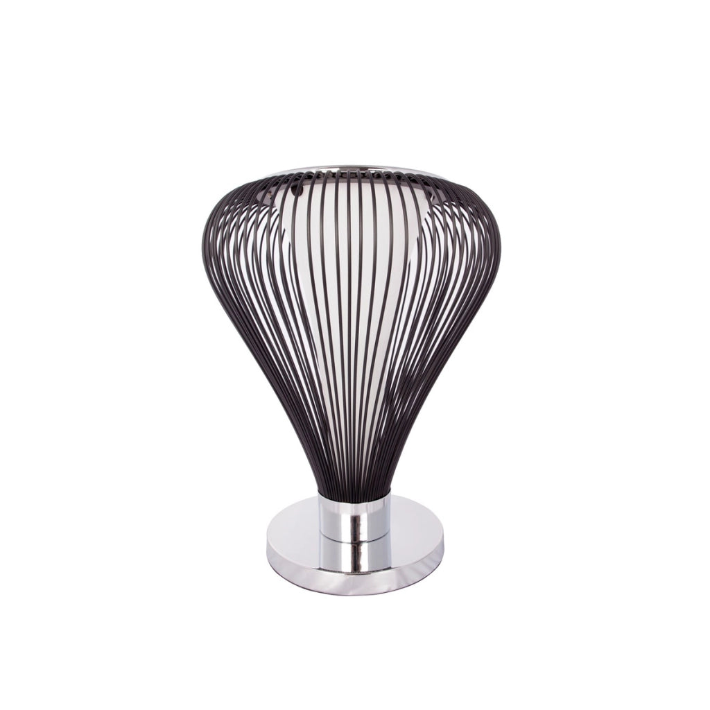 Lampada da tavolo Exota 810 in metallo nero con base cromata