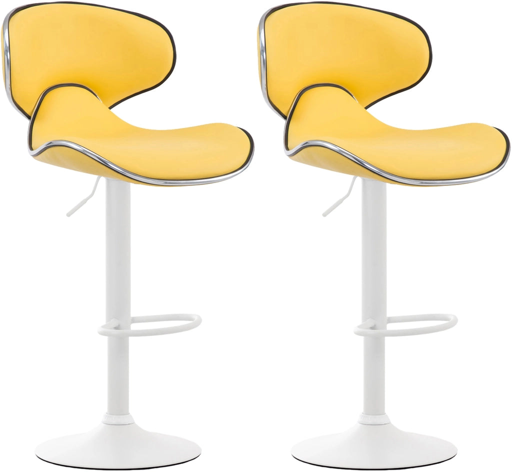 Set 2x Sgabelli LAS VEGAS V2 in similpelle giallo,bianco