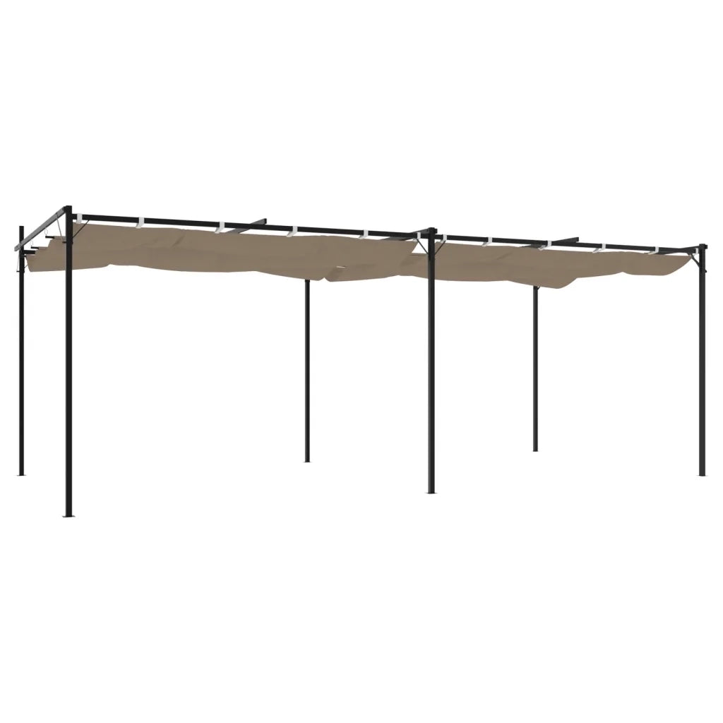 Pergola con Tetto Retrattile Tortora 589x292x230 cm 360121