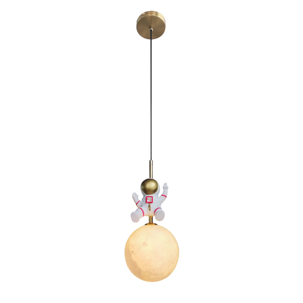 Lampada sospesa Astronauta bianco oro E27 60W Milagro