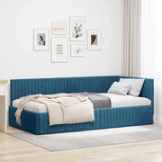 Cornice del letto ad angolo Blu 100 cm x 200 cm Velluto 42016275