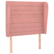 Testiera | Testata ad Orecchio Rosa 93x23x118/128 cm in Velluto