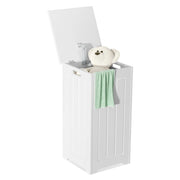 Cesto della biancheria 34 L con coperchio cerniera di metallo-Armadietto con grande capacit¨¤ per bagno Bianco