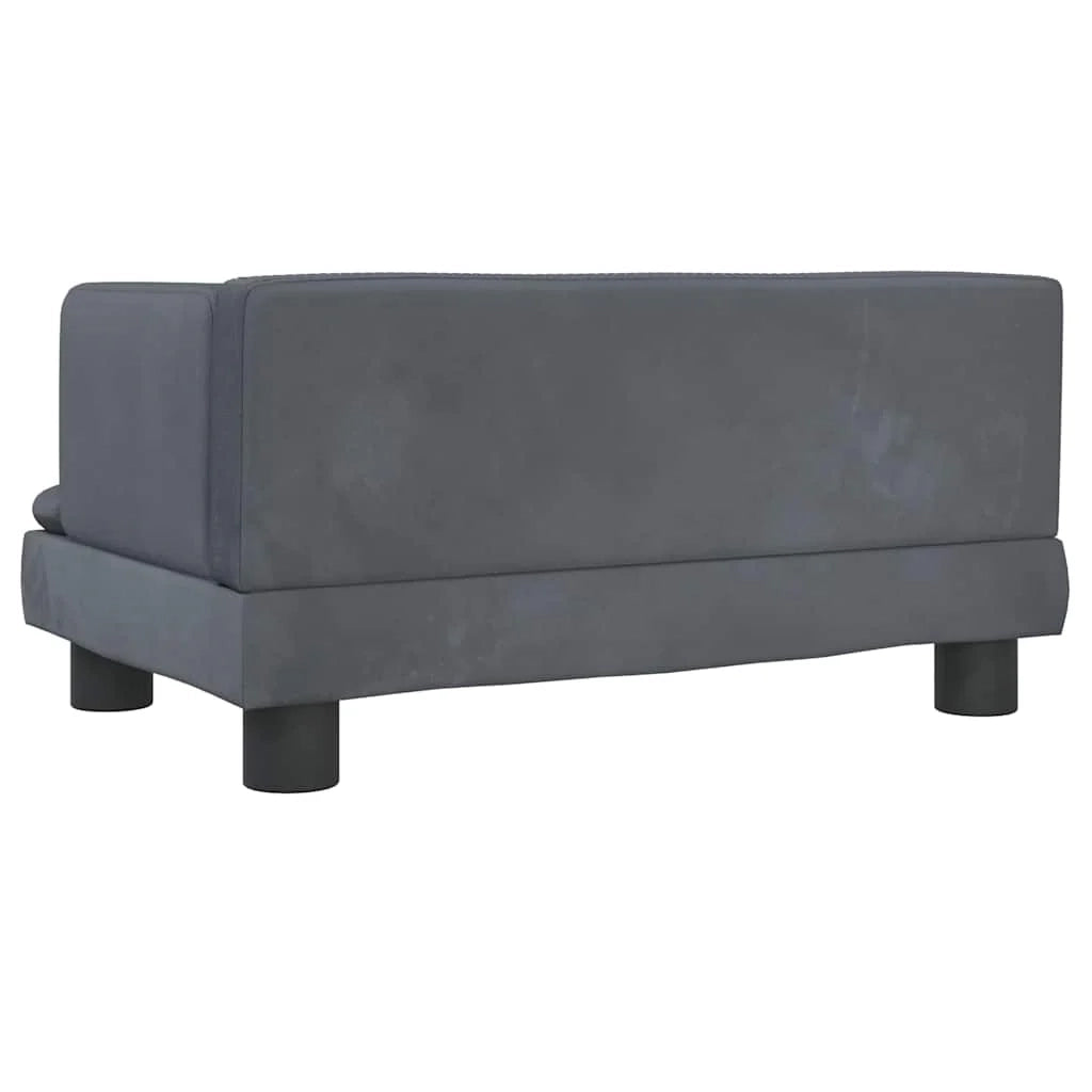 Cuccia per cani comoda cesta da divano velluto grigio scuro 60 x 40 x 30 cm 02_0043162