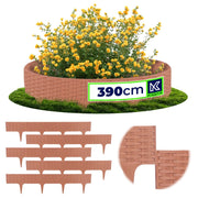 Bordura per prato KADAX, recinzione a palizzata per vialetto, terracotta, 390 cm, 5 pezzi