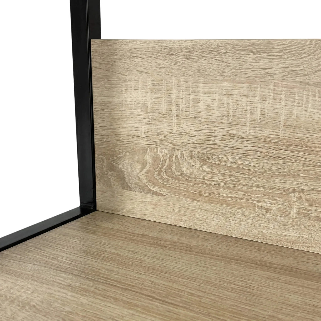 Scaffale stile industriale con ripiani in legno 80 cm Nera, Quercia Sonoma 80x32x192 cm