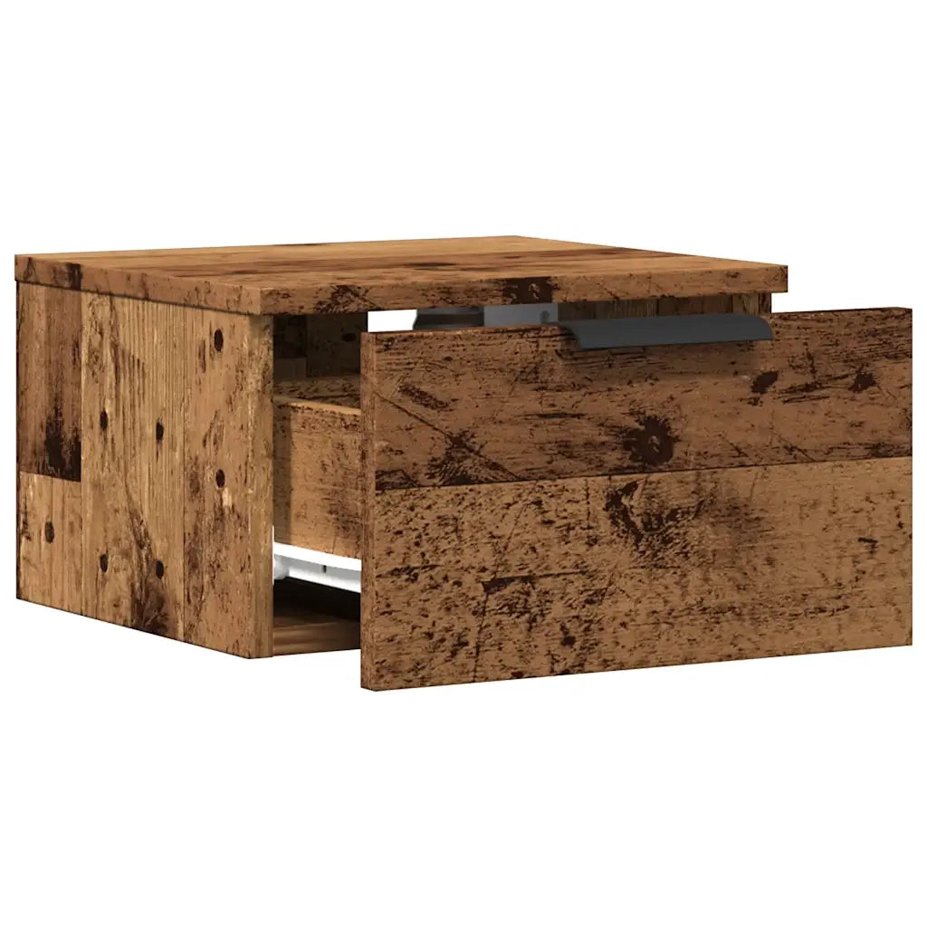 Comodini a Muro 2 pz Legno Antico 34x30x20 cm 856980