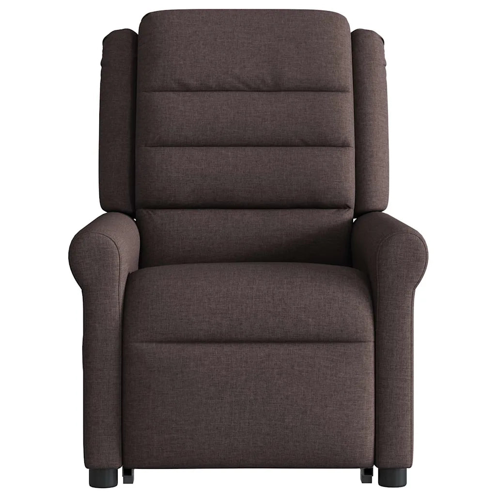 Divano Sedia-Poltrona Alzapersona Massaggi Reclinabile Marrone Scuro Tessuto 521020