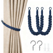 Pacchetto di 2 cordoni per tende - 60cm cordoncini per tende - cordoni per tende a mano - cordoni per tende a intreccio - con ganci - adatto per casa, ufficio, soggiorno, camera da letto