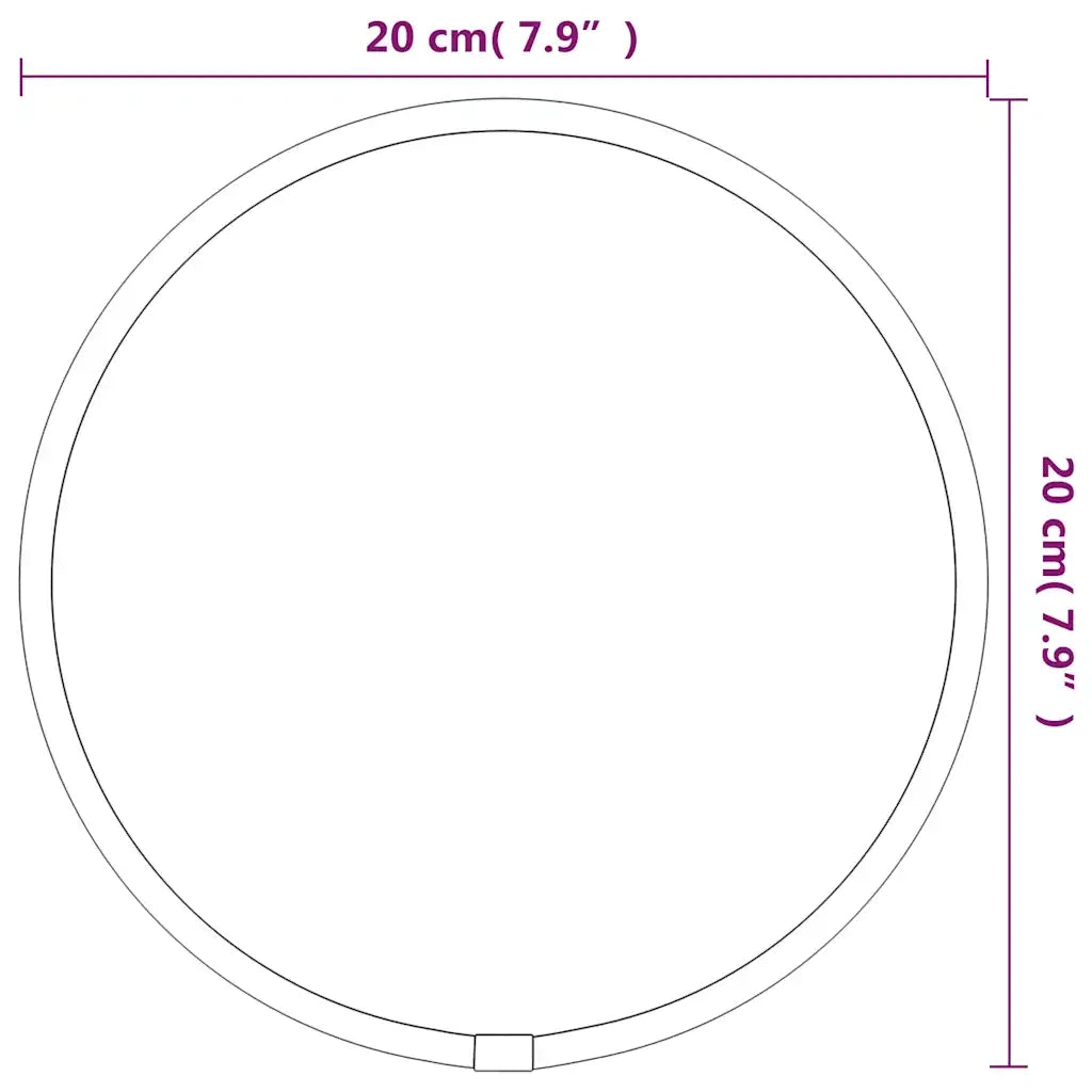 Specchio da Parete Nero Ã˜ 20 cm Rotondo
