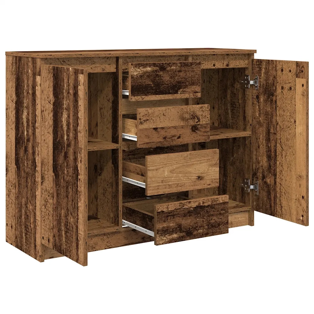 Credenza con Cassetti-Buffet-Armadio da cucina Legno Antico 100,5x35x76 cm in Truciolato