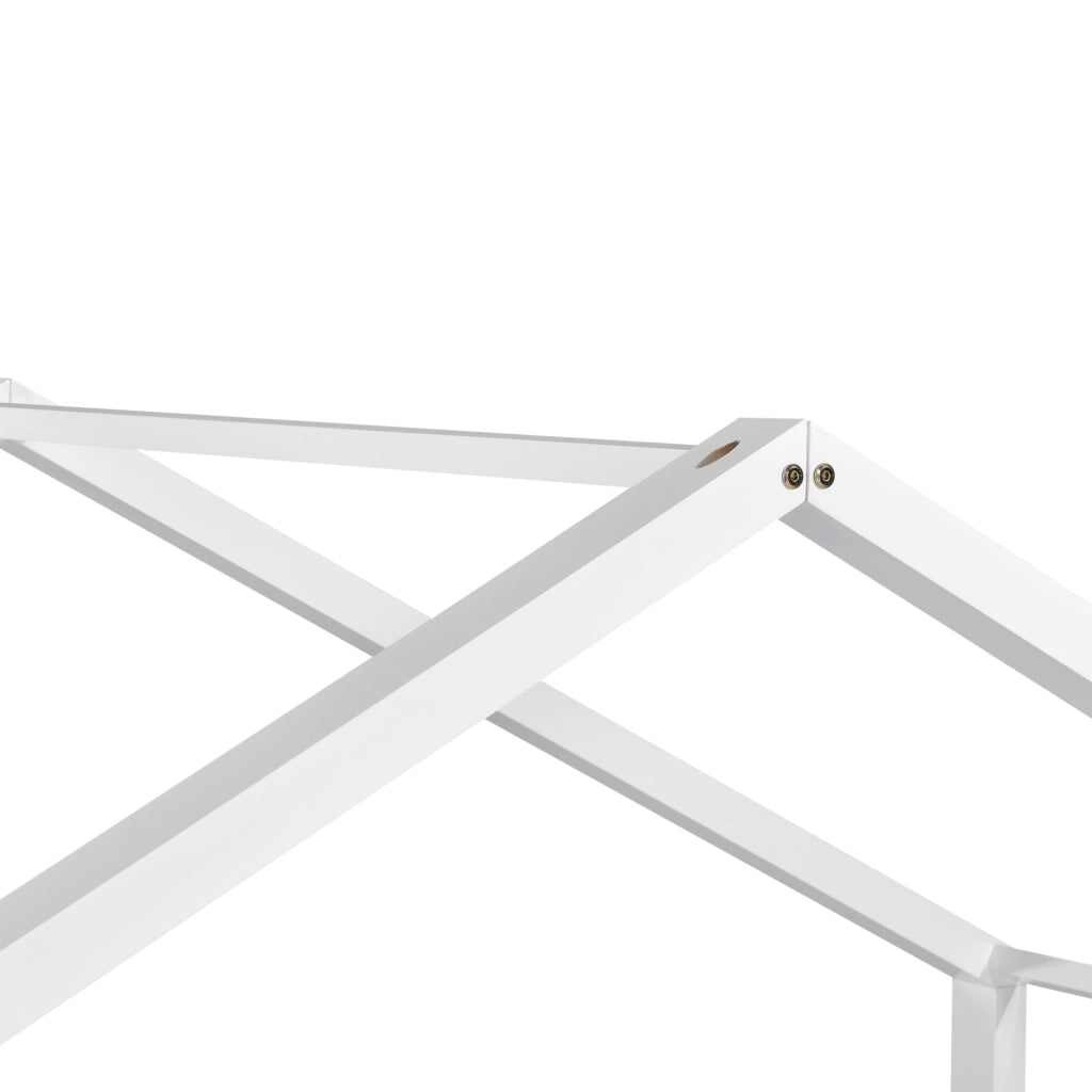 Letto a Casetta per Cameretta Vardø 90x200 cm Legno - Bianco [en.casa]