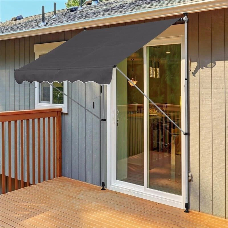 TENDA DA SOLE CON MANOVELLA E ANGOLO REGOLABILE 200 X 150 CM GRIGIA