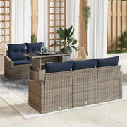 Set Divano da Giardino con cuscino 6 pcs Grigio polyrattan