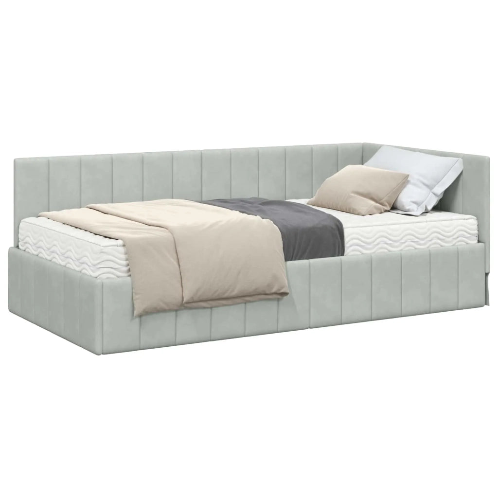 Struttura Letto Angolare con Materasso 2 pcs Grigio chiaro