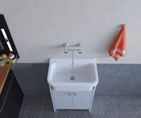 Mobile Lavanderia in PVC 54x26x80 cm 2 Ante per Interno ed Esterno Forlani Clear Bianco