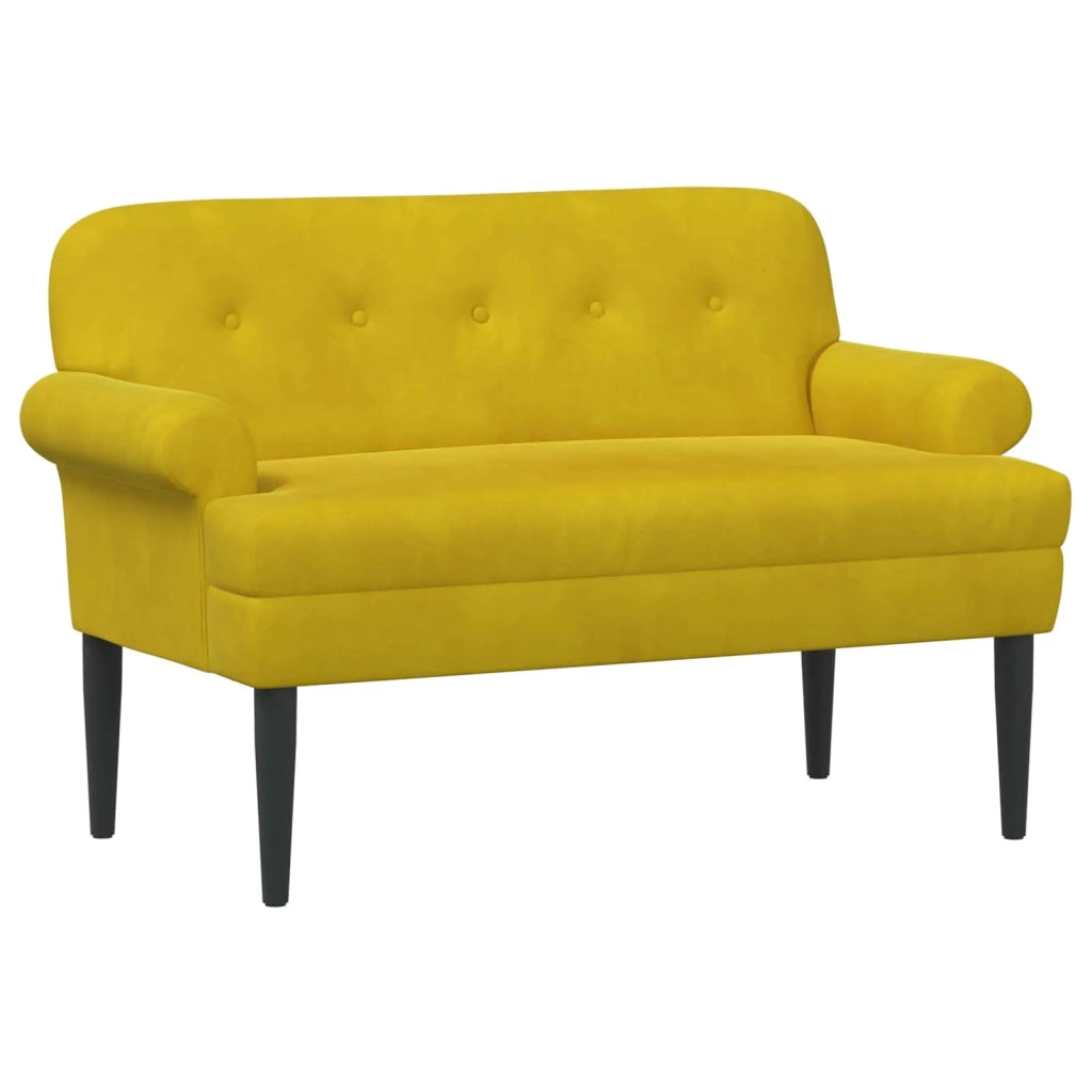 Loveseat con bottoni imbottiti Giallo 120 x 66 x 78 cm Velluto 42041835