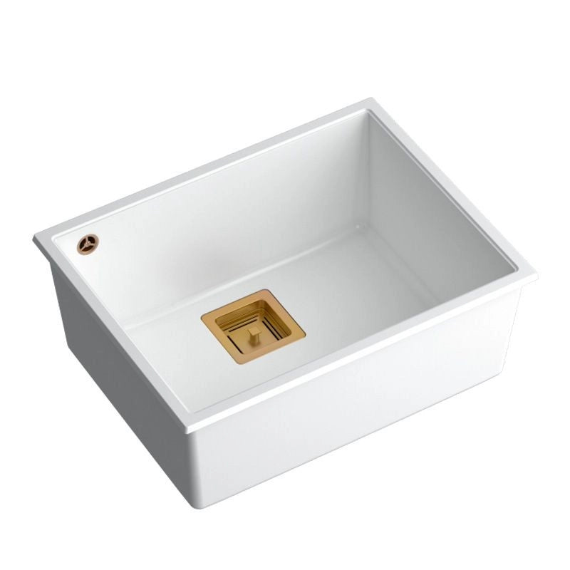 Lavello In Granito David 50 White Tappo acciaio