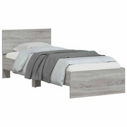 Letto singolo | Letto per adulti | Struttura letto con testata Sonoma grigia 80 x 200 cm