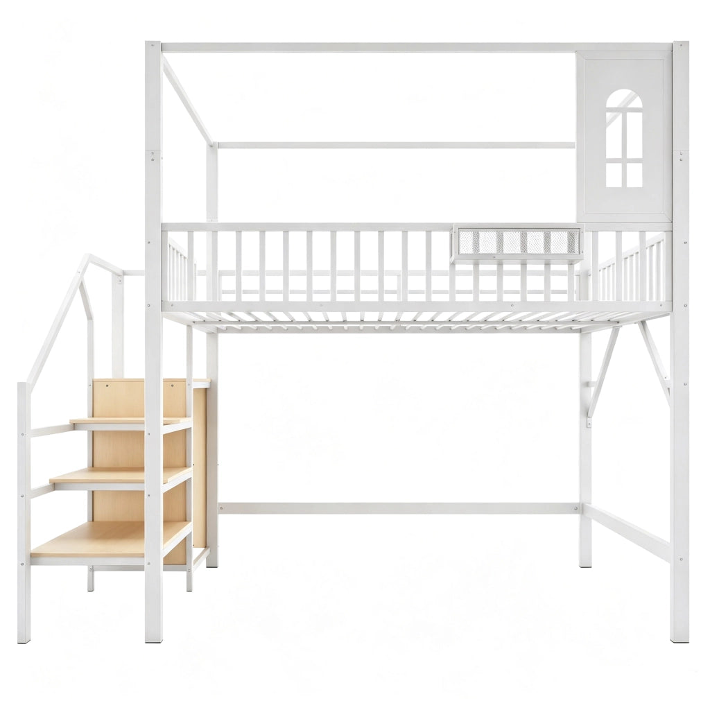 letto a castello metallo bianco 140 x 200 cm