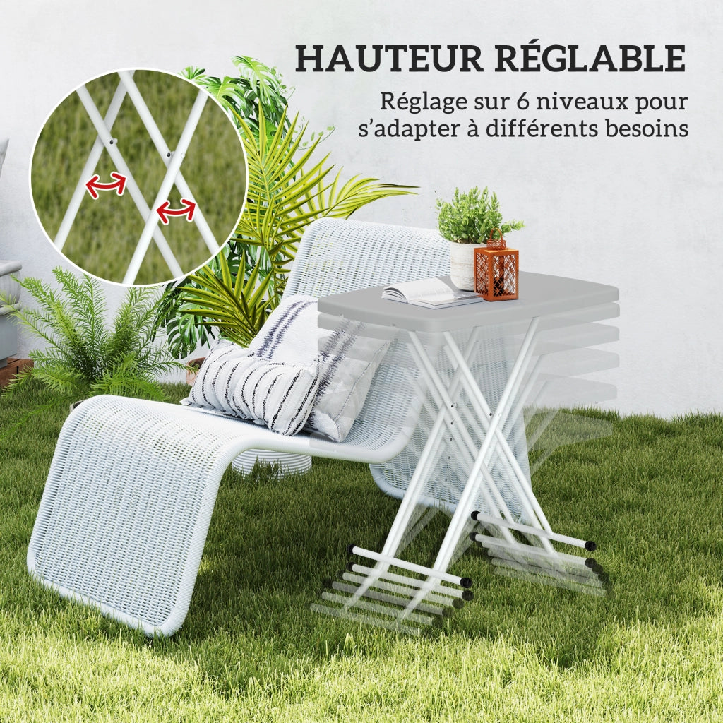 Tavolino pieghevole ¨C zephmum ¨C 76x50x74 cm grigio