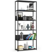 Scaffale stilo loft con ripiani in legno 80 cm Nera 80 cm 80x32x192 cm