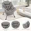 Poltrona Relax, Poltrona da Lettura con Cuscino, Elegante con Schienale e Seduta Imbottiti, Braccioli e Tasca di Stoccaggio, Portata 150 kg (Senza Pouf, Cashmere Grigio)