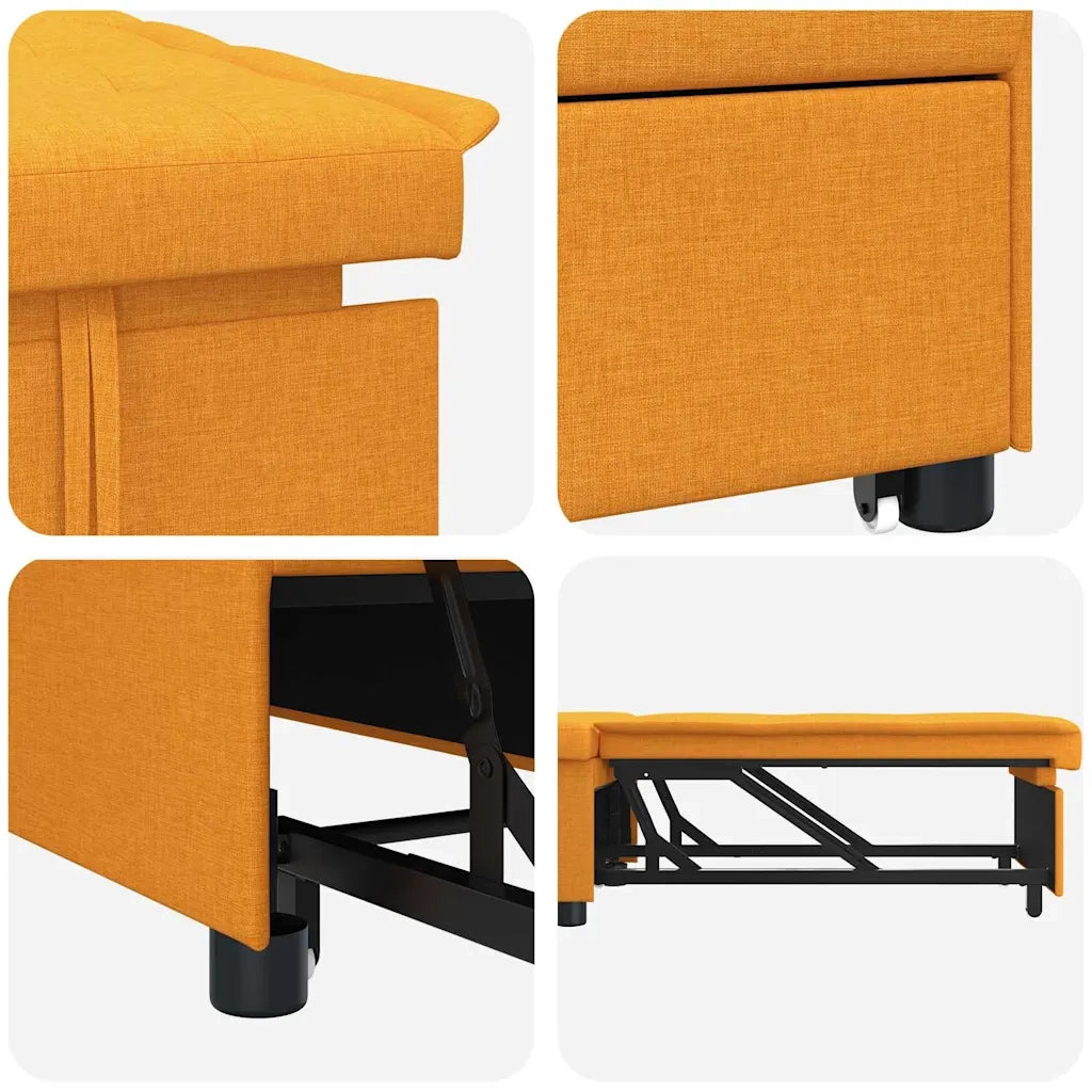 Divano Letto Estraibile Giallo Scuro 194 x 50 x 82 cm Tessuto 42008590
