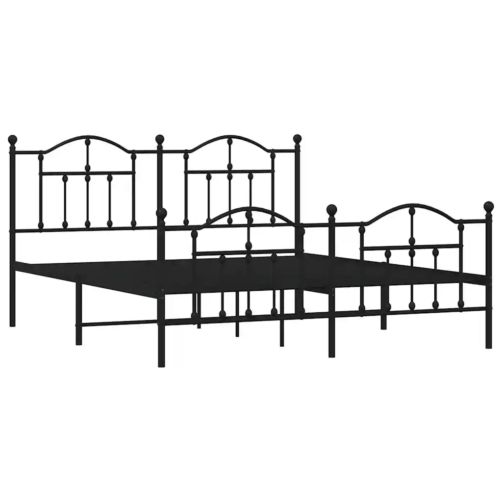 Giroletto senza Materaso con Pediera in Metallo Nero 160x200 cm 353460