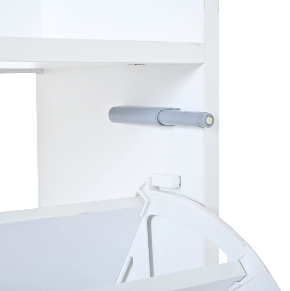 Mobile portascarpe 70x25x120 cm con 6 ripiani nascosti in MDF bianco