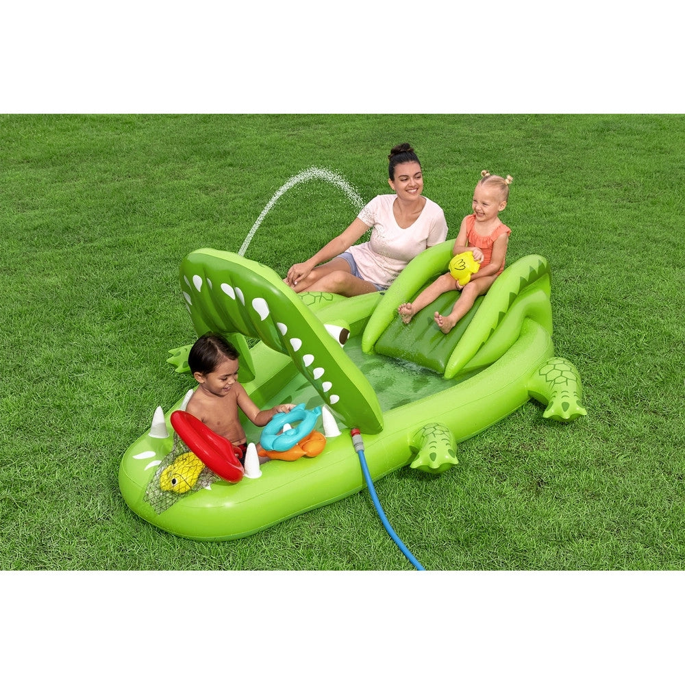 Trade Shop - Centro Giochi Acquatico Gonfiabile Piscina A Forma Di Coccodrillo 234x163x87cm 53169 -