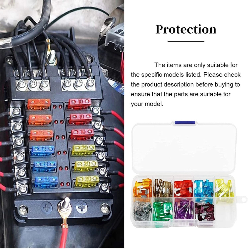 Trade Shop - Fusibili Assortiti 101 Pz Lamellari Per Auto E Moto Barca Kit Fusibbili Standard -
