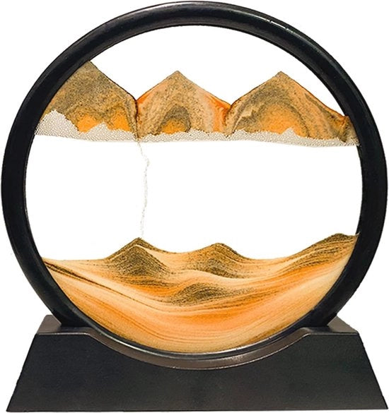 Sfondo Mobile in Vetro Sferico con Sabbia Fluente (Giallo, 18 cm)