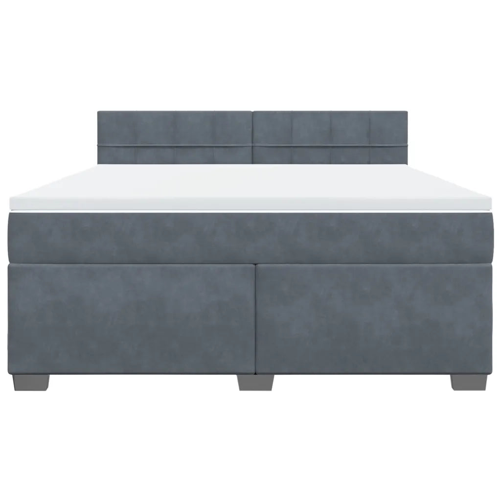 Giroletto a Molle con Materasso Grigio Scuro 180x200 cm Velluto 3286379