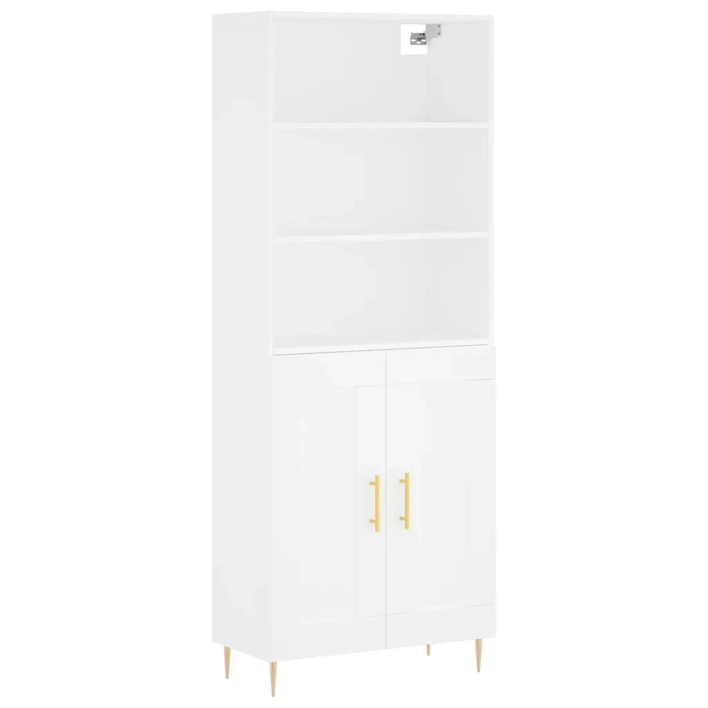 Credenza | Madia | Buffet da pranzo | Armadio da pranzo Bianca 69,5x34x180 cm in Legno Multistrato