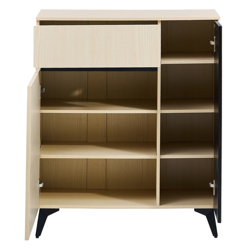 SCARPIERA con 2 ante e 1 cassetto 75x35x90 cm MDF colore legno
