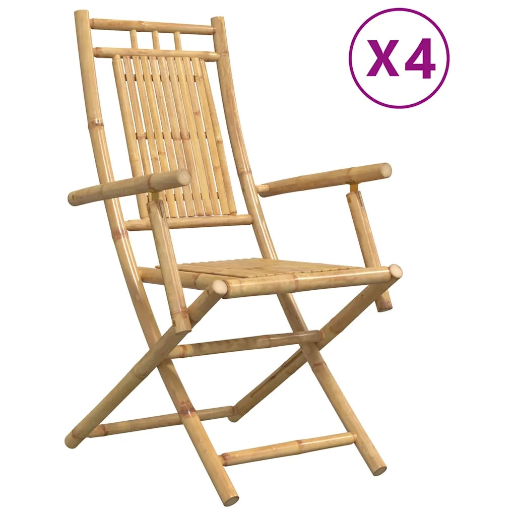 Sedie da Giardino Pieghevoli 4 pz 53x66x99 cm in Bambù 3278514