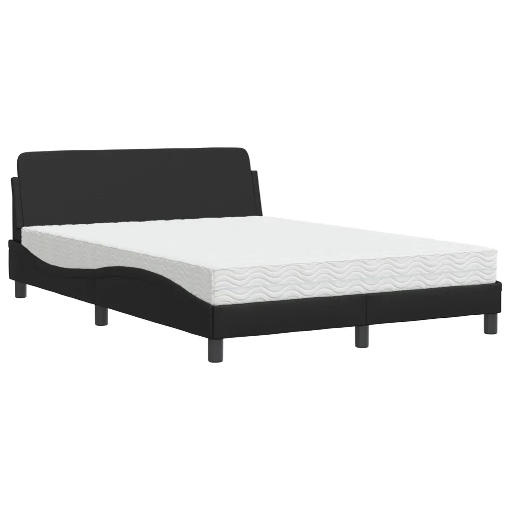 Letto con Materasso Dover Nero 140x200 cm in Similpelle 3208417