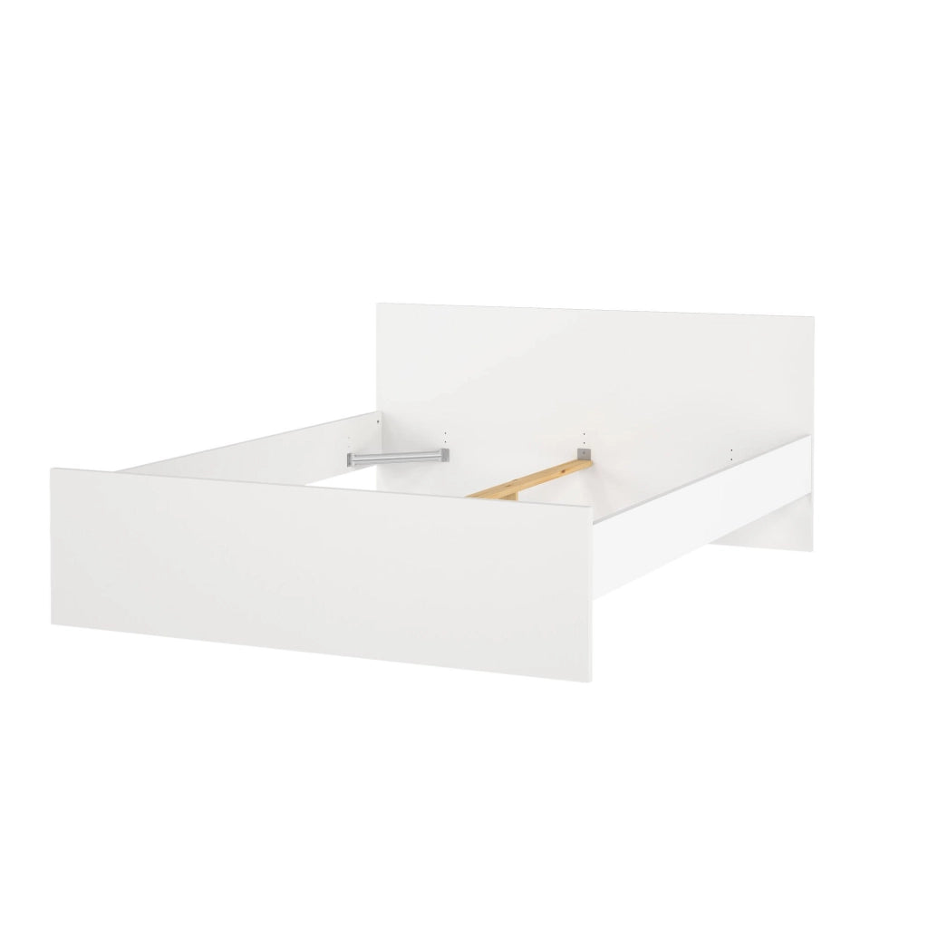 Letto matrimoniale Kaitak, Sommier per camera da letto, Giroletto per stanza, Struttura porta materasso, 207x166 h80 cm, Bianco