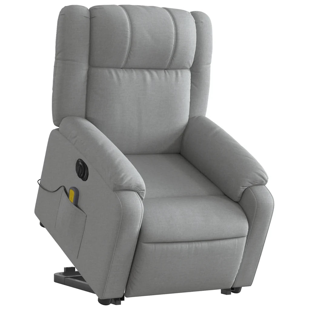 Poltrona Alzapersona Massaggi Elettrica Grigio Chiaro Tessuto 3205238