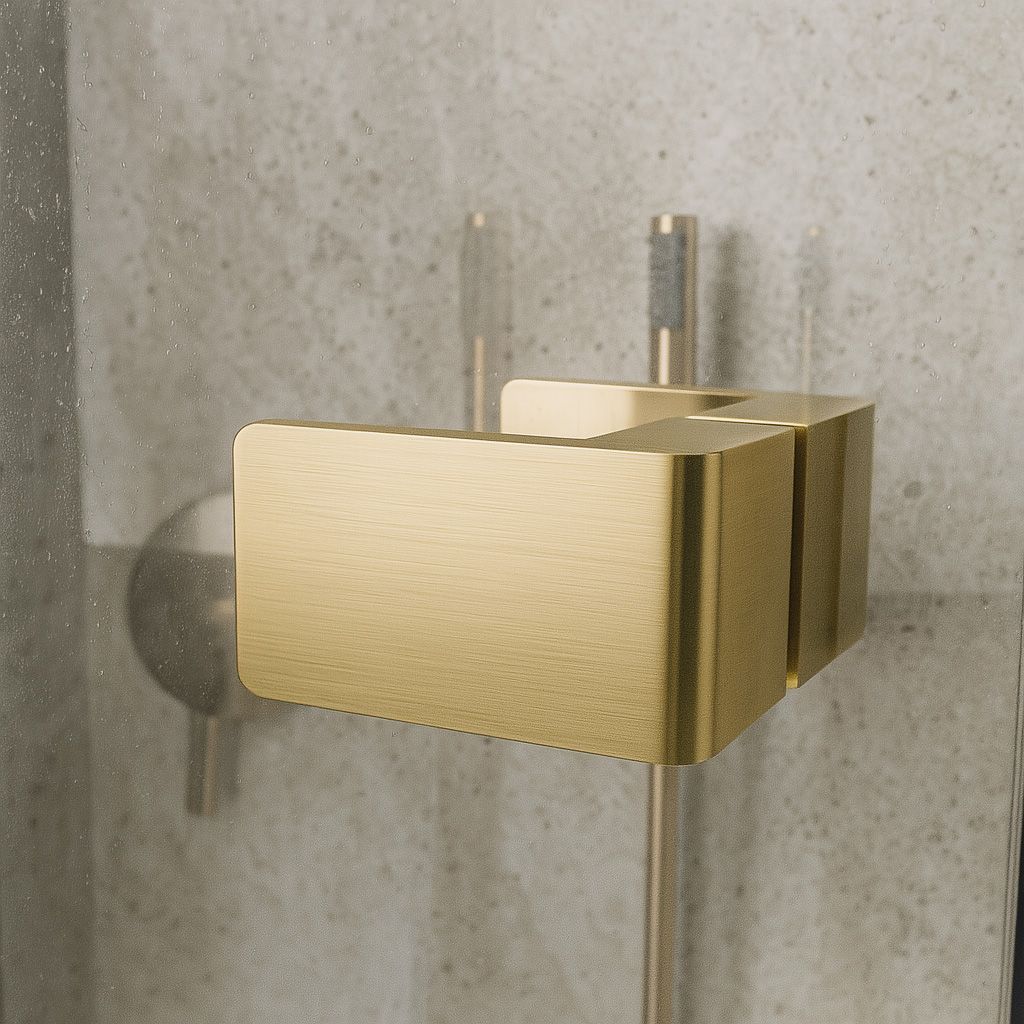 Cabina Doccia Rea Atlas 100x90 Brush Gold sinistra