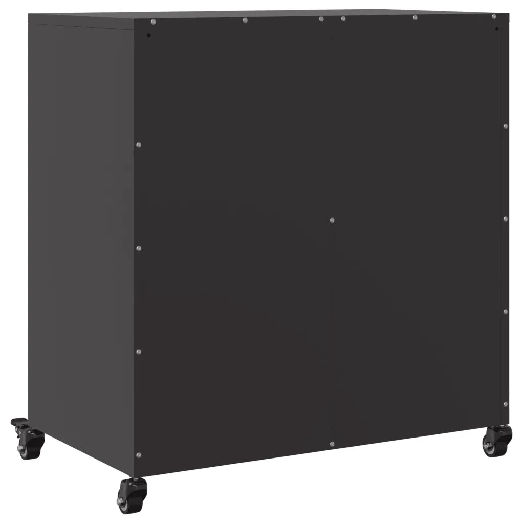 Credenza | Madia | Buffet da pranzo | Armadio da pranzo Nera 68x39x72 cm in Acciaio