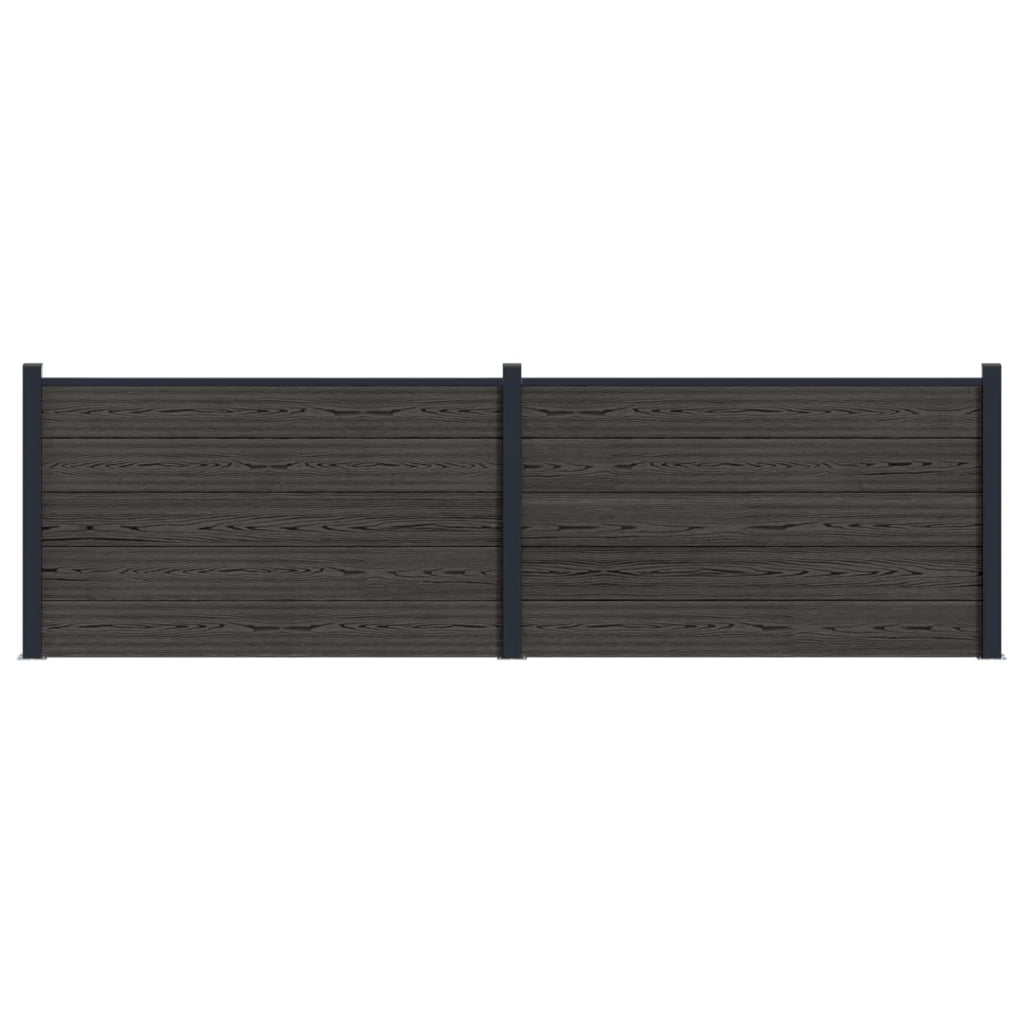 Pannello di Recinzione 2 pcs WPC e Alluminio Nero 3429448