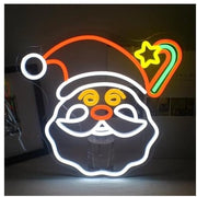 Bordo di Natale neon, decorazione di Natale LED, lampada di Natale del Babbo Natale adatta per negozio di club di Natale, decorazione di Natale a LED